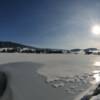 Frozen lake in France